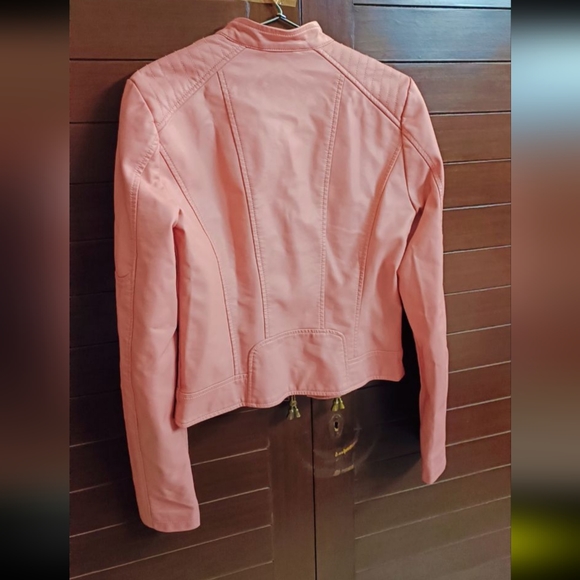 Vero Moda Old Rose Colour Faux Leather Jacket - Picture 2 of 7